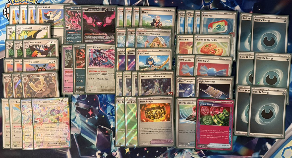 Boloptcg's tweet photo. After tweaking the original list from @emmettl1023 this is what I feel to be the strongest 59/60 for a Toucannon list out there atm. The addition of genesect makes the deck incredibly safe at taking a 1-1-2-2 prize map into pult while consistently setting up. 1/?? https://t.co/QdhXUiTGlN
