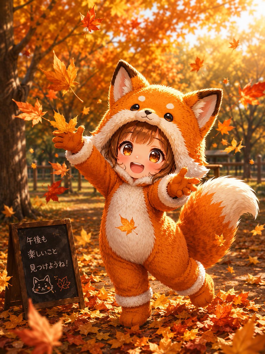 AiYurumohusedo3's tweet photo. 午後のひと休み🍂✨

落ち葉がひらひら舞う季節って
なんだかワクワクします🦊
小さな秋を探してみませんか？🍁
#秋 #紅葉 #キツネちゃん #癒し https://t.co/IeeP3OSV7D