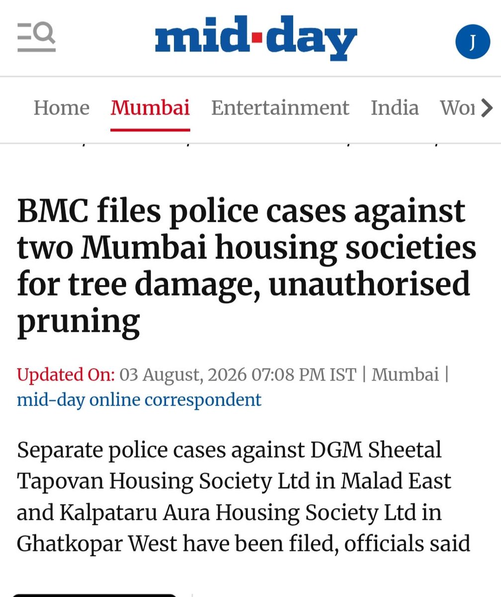 jskeshriya's tweet photo. #BMC has initiated legal action against housing societies for allegedly #Violating #Tree conservation regulations by Poisoning trees &amp; carrying out proning beyond the prescribed limit.

Madam @AshwiniBhide aren't the #ASG 's of #Garden dept. involved in helping societies ? https://t.co/tSugOwdmmD