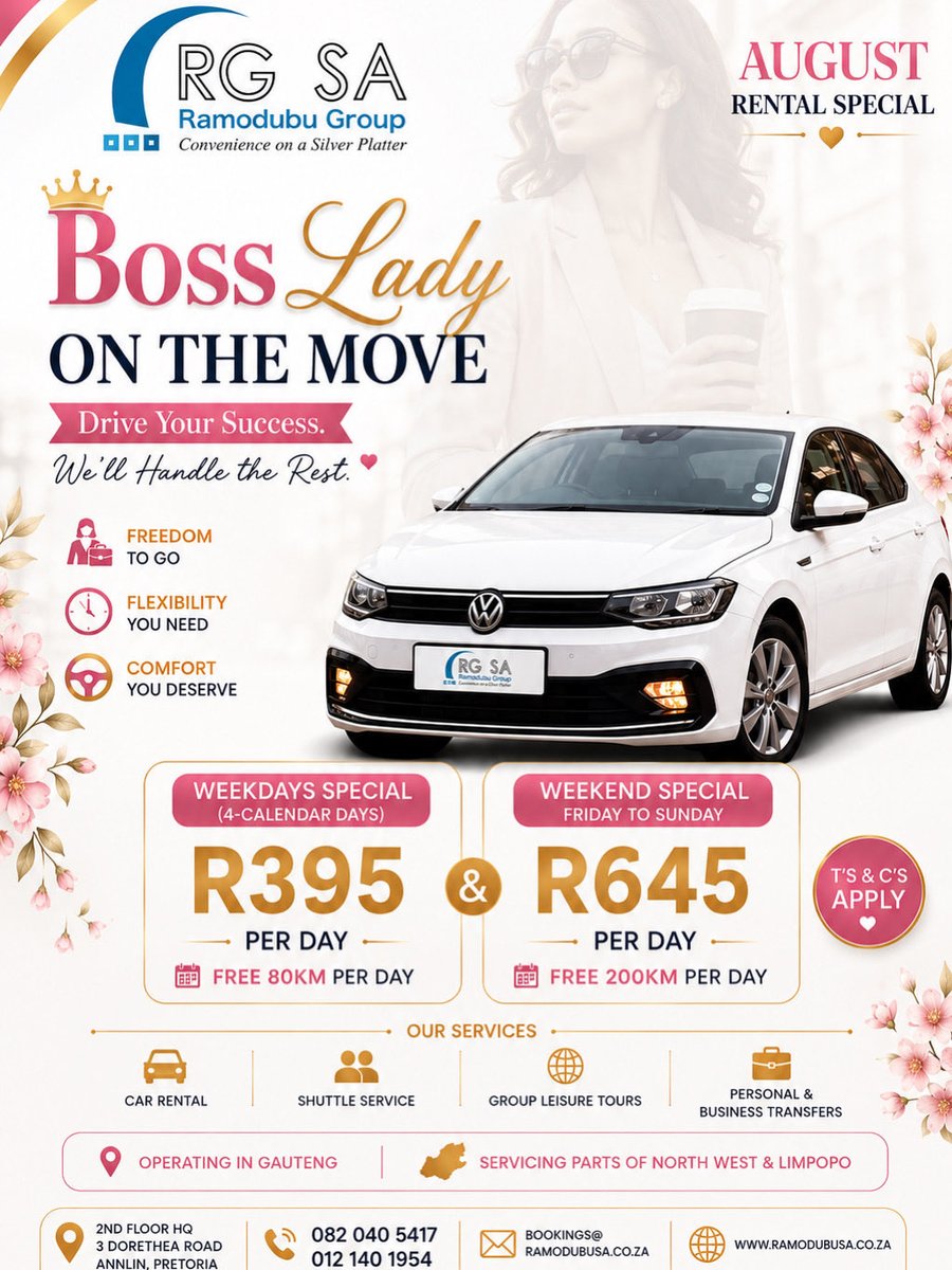Ramodubu_SA's tweet photo. Grap your Boss Lady on the move special. Offer valid till 30August 2026 
Enquiry link https://t.co/gzUMb4iLtl https://t.co/jIZOA5IE7k