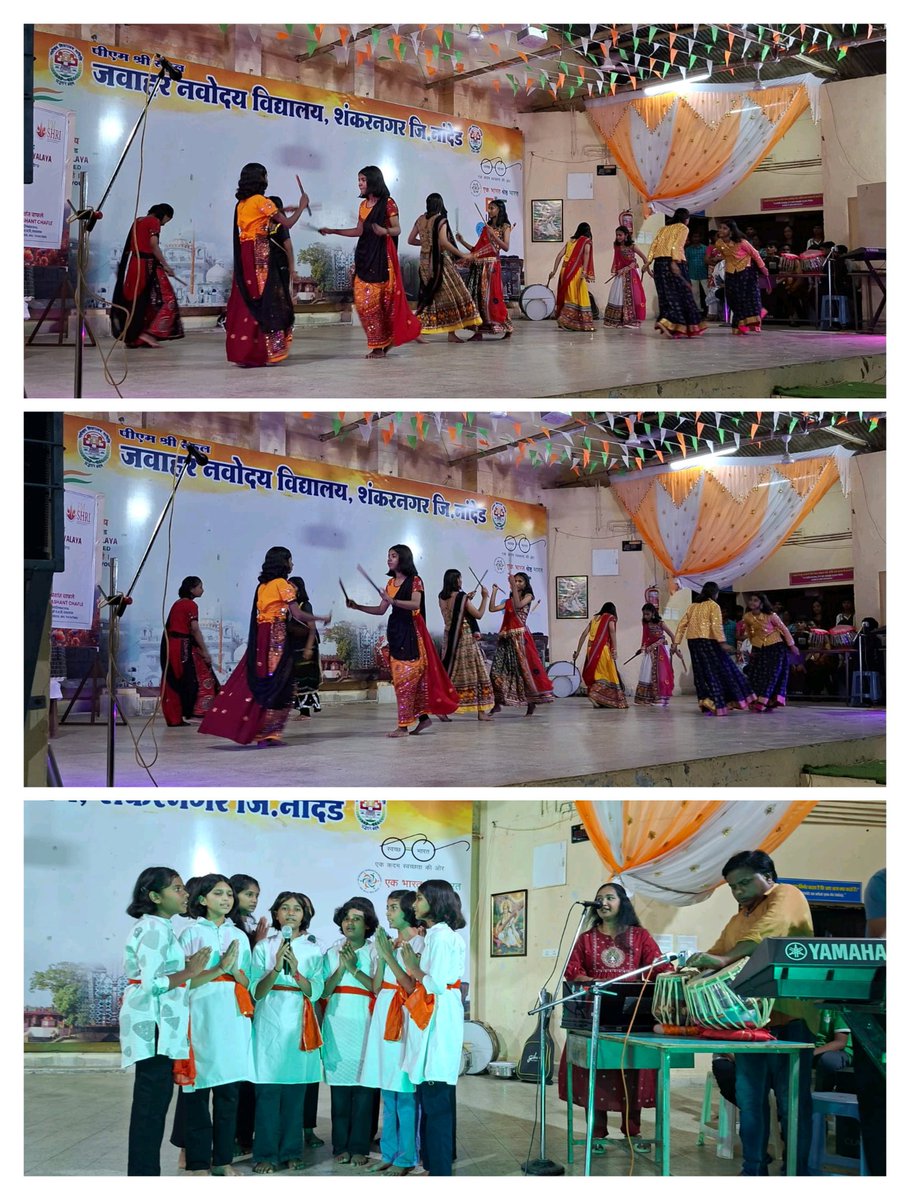 NandedJnv's tweet photo. Panel inspection is going on at PM Shri School JNV Shankarnagar, Nanded, during which various activities were presented by the students in the cultural night. https://t.co/Aetdsdz2Jb