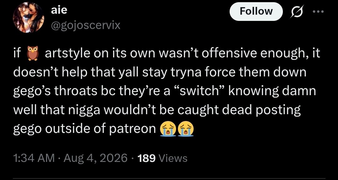 GojosBiceps's tweet photo. 1) These 3 accts harass owly for "feminising Geto" - then you visit their pages &amp; see they feminise Gojo 100x more

2) Visiting every goge house to un@l1ve us is funny, there are 2x more goges in Asia, that's a looot of travel they can't pay for because they don't have a job https://t.co/QyoEZxdfiB