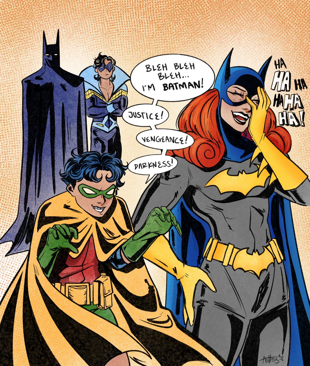 GeorgemanGms's tweet photo. Nightwing and Batman in the back judging him so hard https://t.co/eObVCnFZpH