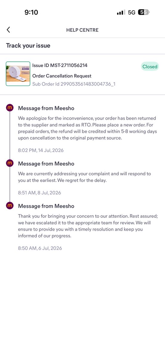 pepsaraAk's tweet photo. @Meesho_Official  @meesho_support where is my refund https://t.co/IitYJUBQ5b