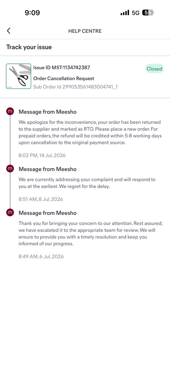pepsaraAk's tweet photo. @Meesho_Official  @meesho_support where is my refund https://t.co/IitYJUBQ5b