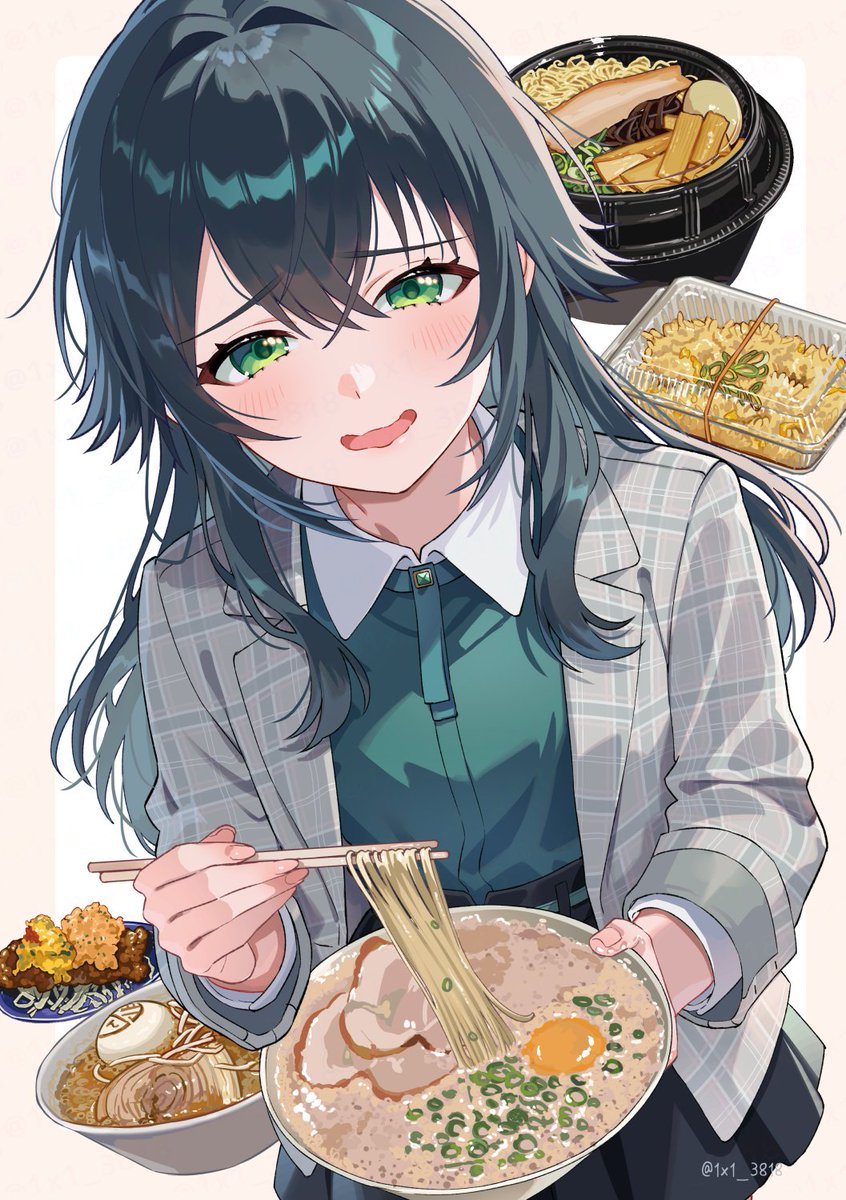 1x1_3818's tweet photo. 「プロデューサー！
これぜーーーんぶっ食べて良いんですか！？」
#学マスFA https://t.co/B0OzQ4yX9f