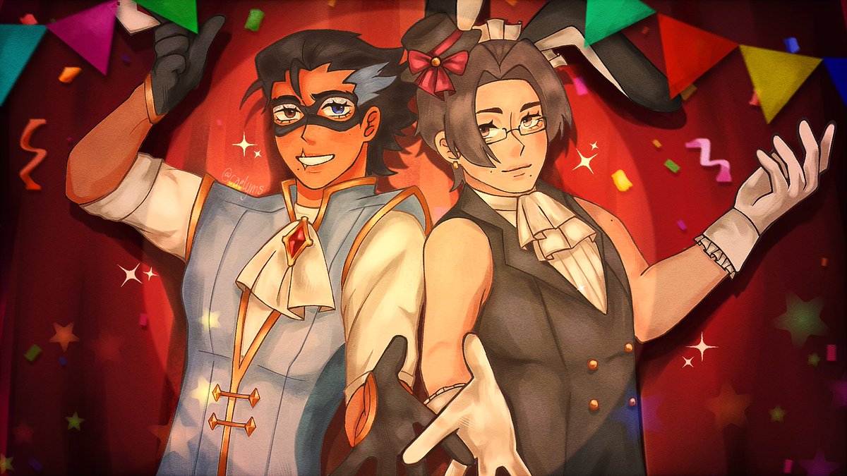 caelyms's tweet photo. my take on jadedazes' dtiys ✨🃏🪄
#aceattorney #narumitsu #wrightworth https://t.co/ehNgYLieSm