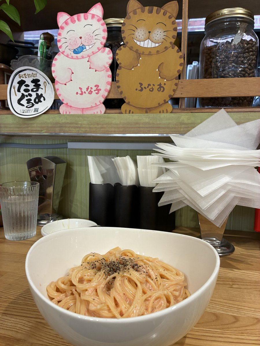 norimatsuX's tweet photo. 夜勤明けでそのままそこで健康診断

17時間ぶりの食事
美味しかったです😋
めんたいクリームパスタ&amp;レアチーズタルト㊗️

＃珈琲処ふなこし
＃春日部 https://t.co/2vCpCDx0lL