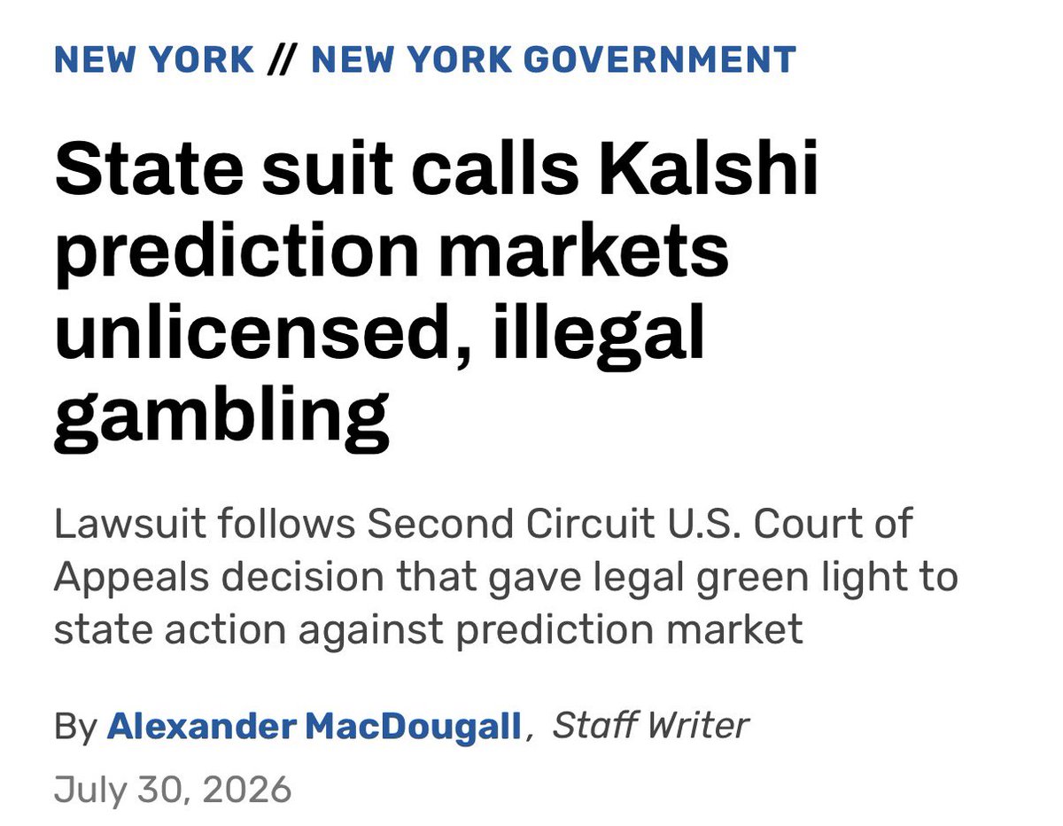 constantino's tweet photo. NYS Democrats loves government controlled casinos and hates private prediction markets. Kalshi gives people insight into politics and that's what Hochul hates. They want to be able to hide behind dishonest polls. My opponent, Blake Gendebien, used a fake poll to scam donors. Kalshi serves as a counter balance to fake polling and is very accurate. It had me highly favored to win the primary, which I won by 20 points and now has me highly favored to win the General in NY-21.