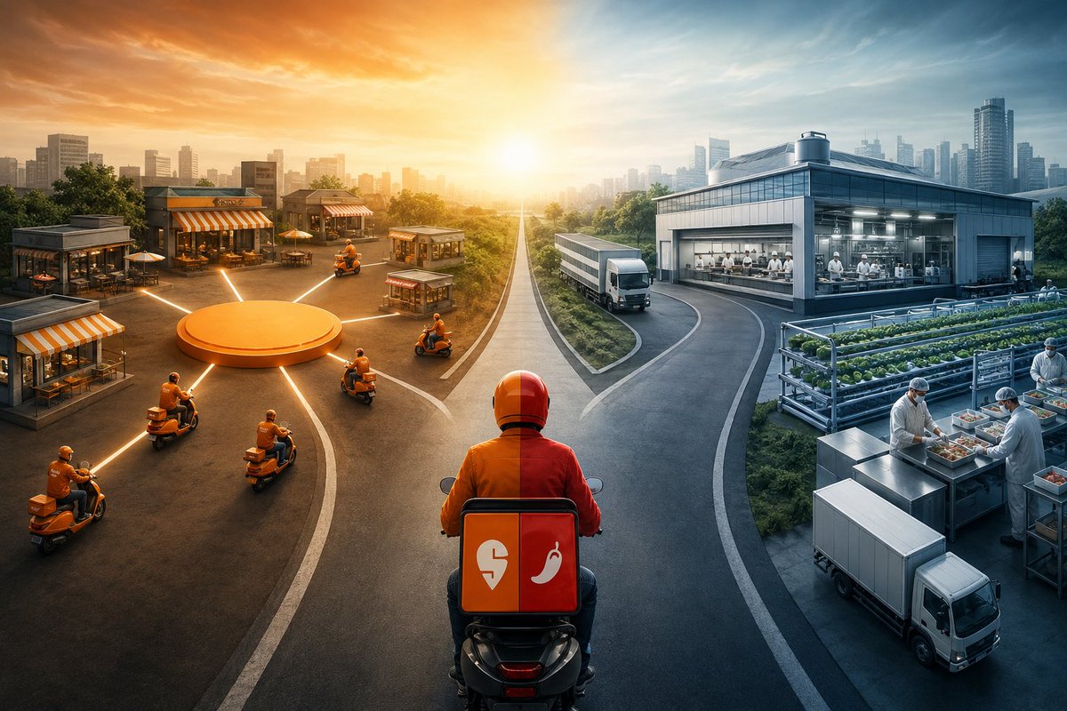 narayankulkarni's tweet photo. Everyone thinks #Swiggy and #Zomato are fighting the same battle.

They're not.

They're solving two completely different problems.

Here's what most people missed. 👇

For years, India's food delivery market has been obsessed with one question:

"How do we make food cheaper?"

Now the two biggest players have answered it...

In completely opposite ways.

Swiggy says:

Keep the existing restaurants.
Keep the existing delivery network.
Just create a separate platform for affordable meals.

That's exactly what #Toing is.
No new infrastructure.
No new kitchens.
No major capital expenditure.
It's a distribution play.

#Eternal (#Zomato) says:

"Cheap food isn't the problem."
The economics are.
Reducing commissions and delivery fees can only go so far.

Instead...

They're investing in #Blinkit's #Bistro—

A vertically integrated model where they control sourcing, kitchens, preparation and supply chain.

Instead of optimizing delivery...

They're redesigning food production itself.

Same destination.

Different roads.

One company is optimizing the marketplace.

The other is rebuilding the factory.

This is where the story gets interesting.

Many founders believe growth comes from improving what customers already use.

Sometimes it does.

But history tells us...

The biggest companies often create an entirely new business model when the old one reaches its limits.

Netflix didn't improve DVD rentals.

It built streaming.

Apple didn't make better MP3 players.

It created the iPhone.

Amazon didn't just improve retail.

It built AWS.

Now India's food delivery giants are asking the same question:

Do we optimize the existing system... or reinvent it?

The bigger lesson?

Every business eventually reaches a point where optimization gives diminishing returns.

At that moment...

You have two choices.

Optimize the engine.

Or...

Build a new one.

#Swiggy is betting on the first.

#Eternal is betting on the second.

Time will decide who was right.

But one thing is already clear:

The companies that survive the longest aren't always the ones with the best products.

They're the ones willing to rethink how the product itself gets created.

What's your bet?

👇 Which strategy has a better chance of winning over the next 5 years?

🟠 Swiggy's asset-light marketplace expansion

🔵 Eternal's vertically integrated food ecosystem

#BusinessStrategy #Startups #Swiggy #Zomato #Blinkit #ProductStrategy #Growth #Innovation #IndianStartups #Leadership