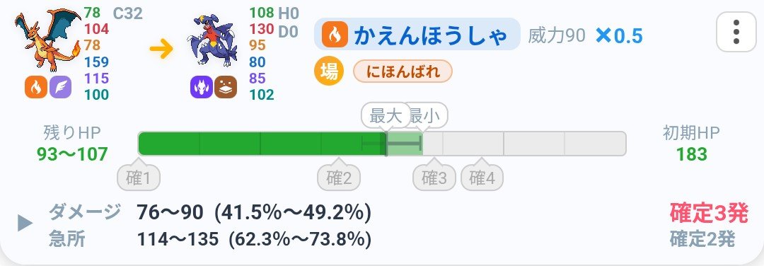 1640woon's tweet photo. @rarecheesecakeU 自分か誰かににほんばれしてもらったほうがいいな。それならリザYより高い威力で炎技うてる。ちなみに壁あればガブを上から2発でも倒せる(Hぶっぱガブは乱2ほぼ5割)

リザYと違ってガブメガルカリオメガメタグロスとか抜けるからその辺でも差別化やね https://t.co/WnLJNWGTys