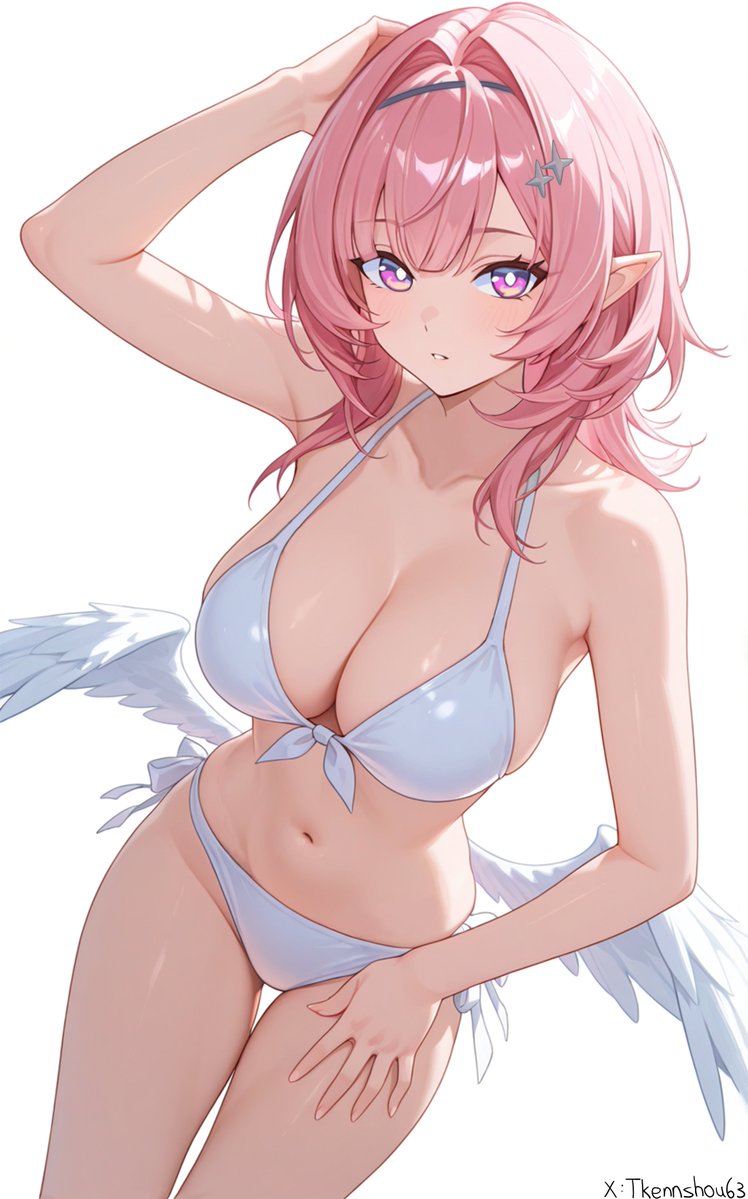 TKennshou63's tweet photo. Remielle white bikini https://t.co/p6sR3mpCnn