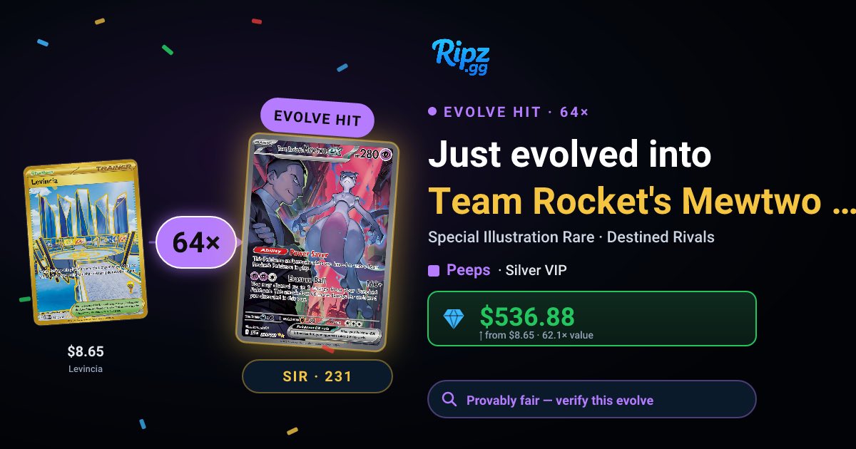 RipzGG's tweet photo. How about evolving a $8 card into this… https://t.co/tJW8ORBvF2