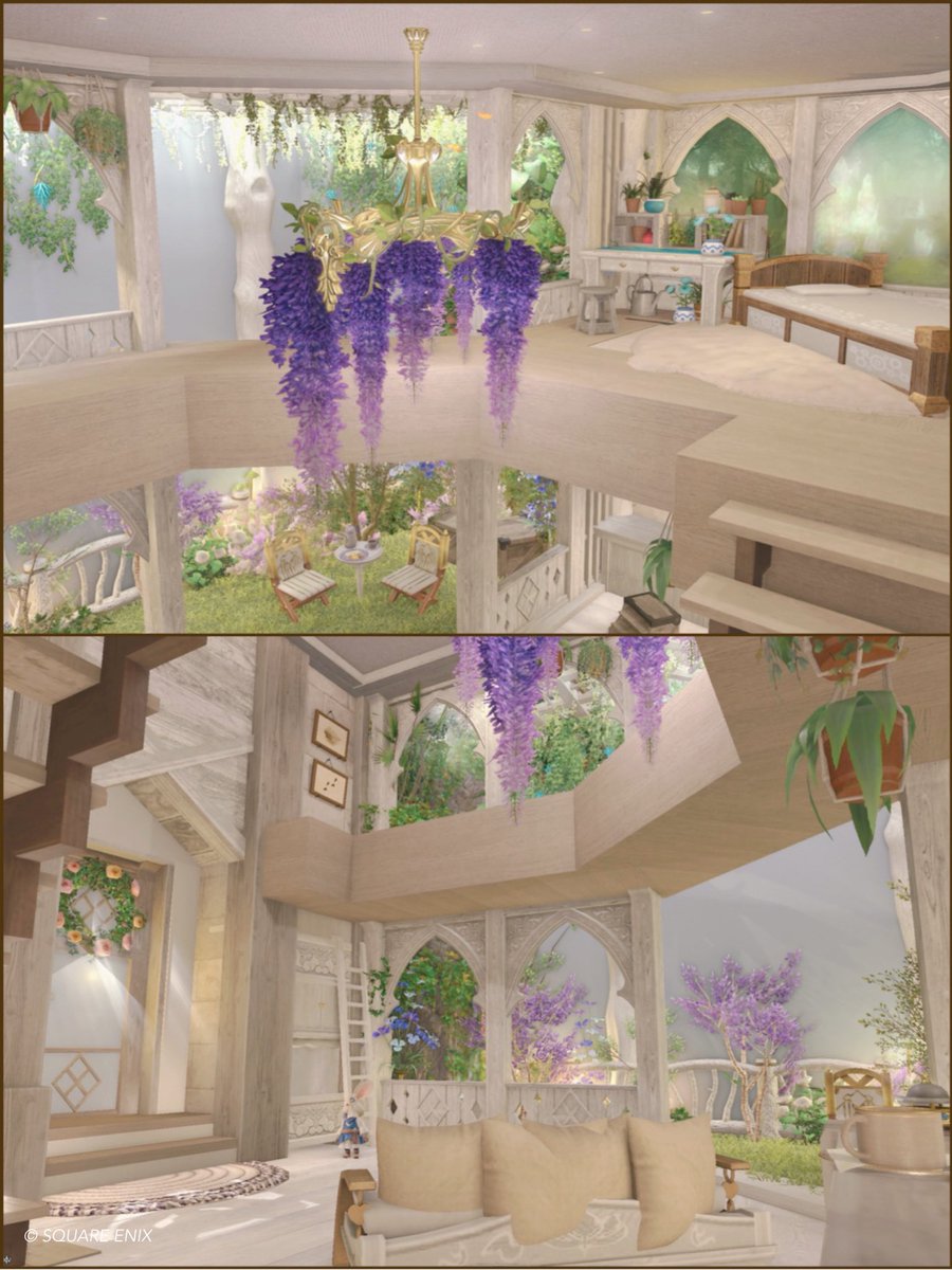 Juli_housing's tweet photo. ハウジング代行させて頂きました🦔
「Little Grove (S)」

中庭を眺めながらゆったり過ごせる白×茶×緑のお家をテーマにお作りしました。
ご厚意により公開頂いています。ご住所はリプ欄に⤵︎ ︎

 #FF14ハウジング  #FF14housing
 #ゆりさんち https://t.co/IeLKn4ScLM