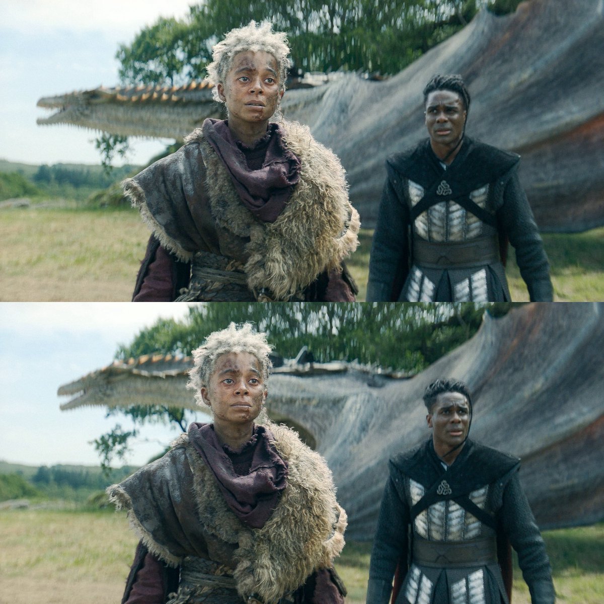 itshelenwhat's tweet photo. mind you this was rhaena and addam’s first meeting too 😭 addam was shocked when he heard rhaenyra called her name and realized he just fought with his crush’s sister 😭 https://t.co/Ka7cqvfGJ2