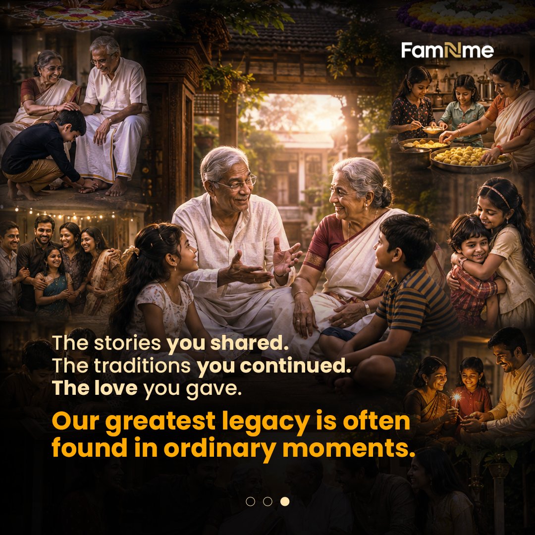famnme_in's tweet photo. A family's greatest legacy isn't built in extraordinary moments, but through ordinary ones.
At FamNme, we believe every story, tradition, and life lesson deserves to be preserved for future generations.
#FamilyLegacy #KnowYourRoots #FamilyStories #FamNme https://t.co/bXA90UG9SG