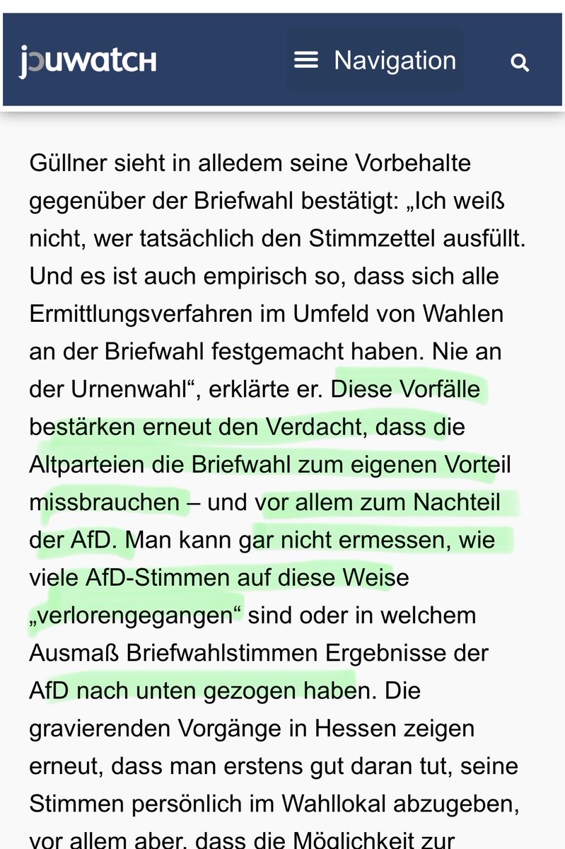 MGGA2021h's tweet photo. Briefwahl ist sicher? 
Ja, für die Altparteien vielleicht. https://t.co/r2Ei3HoDG3