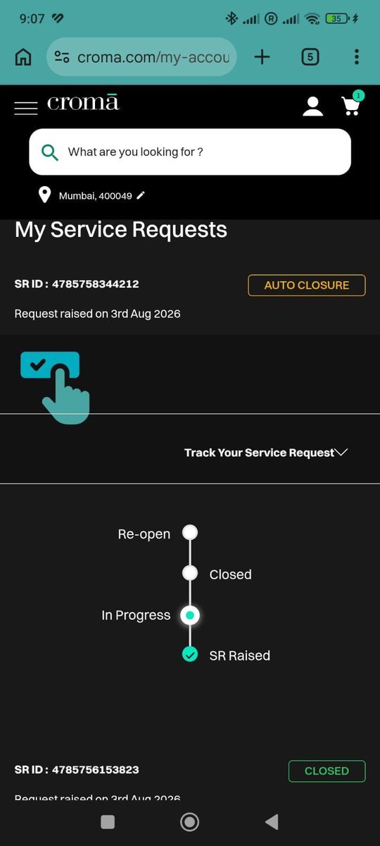 kanand90's tweet photo. @cromaretail You auto-closed my complaint without resolving it. No replacement, no refund, no confirmation, nothing. Is this how @bigbasket_com and @cromaretail reduce pending complaints—by auto-closing them instead of fixing them? https://t.co/EdK8iKpuqU