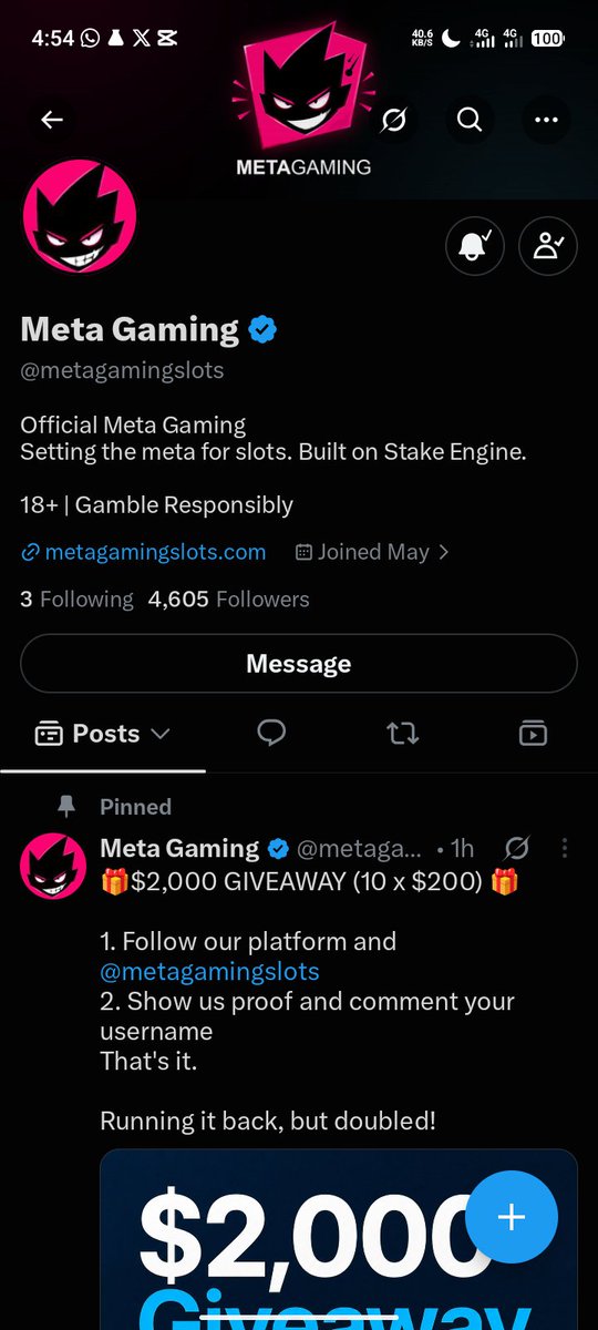 KingPrevailer's tweet photo. @metagamingslots Stake Username: kinggpc https://t.co/lj1wBITmnT