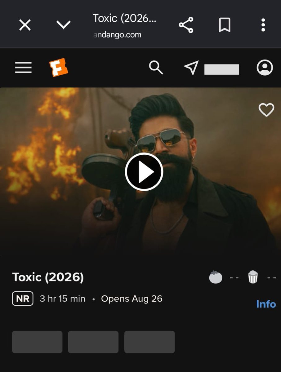 Pavan_Rockyy's tweet photo. According to @Fandango  Runtime is  3:15 mins 🔥

@TheNameIsYash #ToxicTheMovie https://t.co/ieT2JFk9nx
