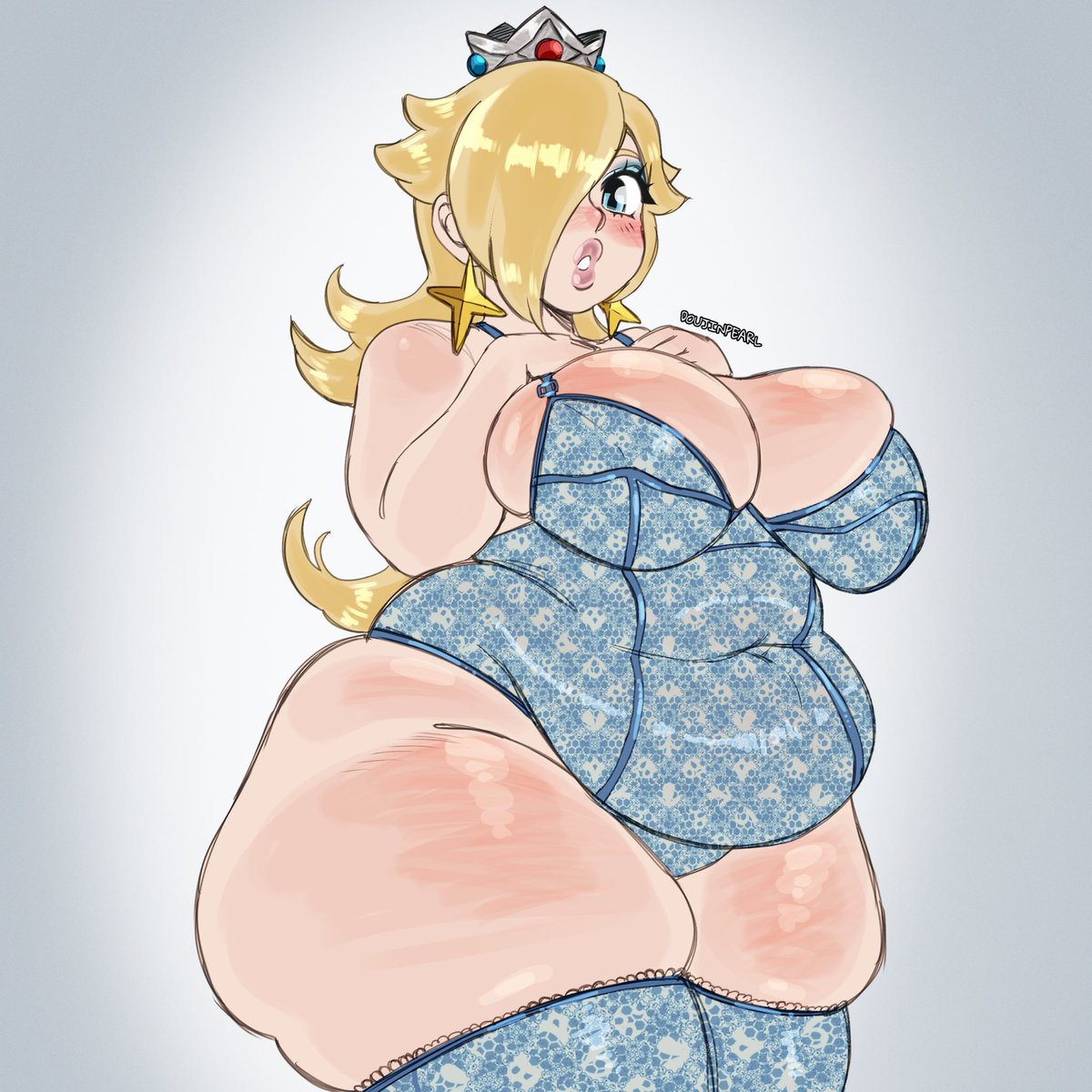 doujinnpearll's tweet photo. Plus size Rosa tries on some lingerie~💙✨
--------------
(Commish posted on P-site over a month ago!) https://t.co/7Elm3okDY6