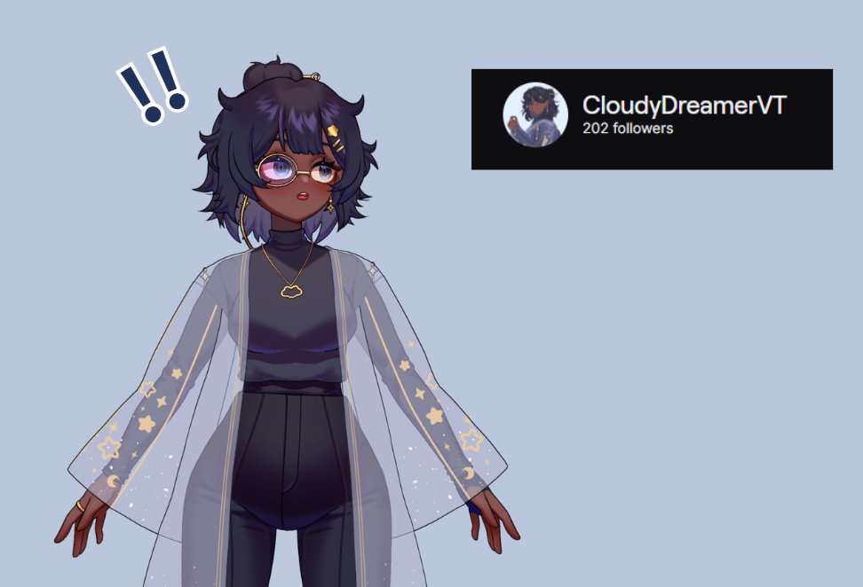 CloudyDreamerVT's tweet photo. THANK YOU FOR TWO HUNDRED ON TWITCH!! 🥳
#VtuberEN #Vtuber #IndieVtuber https://t.co/z0mzUNP7EG
