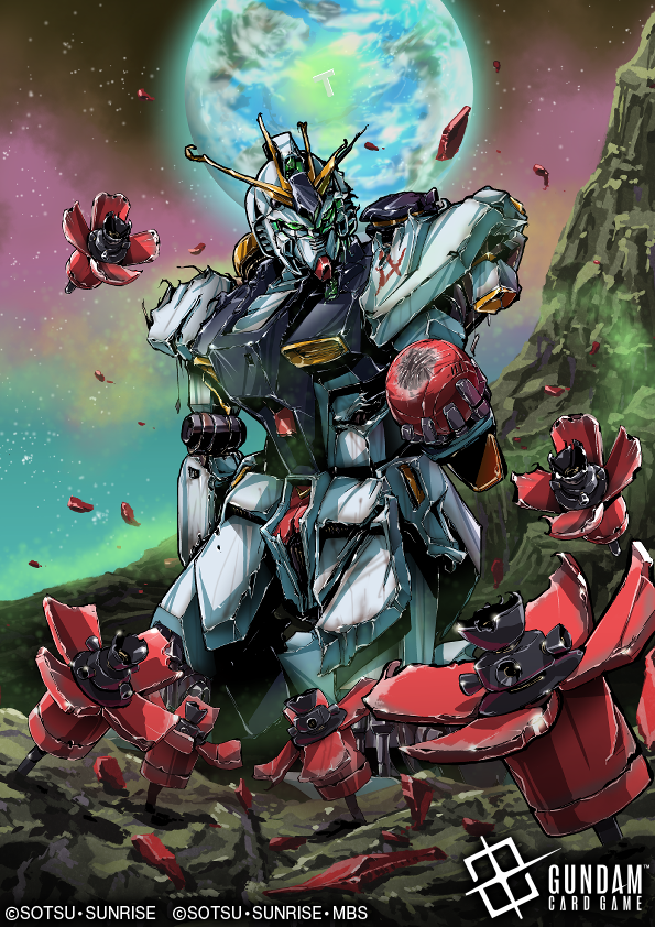 Moyasi_Pengin's tweet photo. ガンダムカードゲームのブースターパック『Freedom Ascension[GD05]』にて
パラレルカード「νガンダム」
のイラストの方担当しています。
サザビーのファンネルを花にみたてて描かせていただきました。
よろしくお願いします。
#ガンダムカード
 #GCG https://t.co/h9uKok5rcW