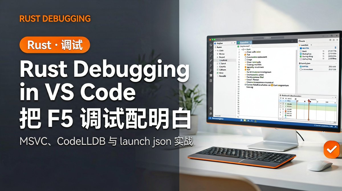 winbbry's tweet photo. F5 is not a Rust debugger.

It is the final button on a 3-layer chain:
Rust/MSVC toolchain → PDB → LLDB → CodeLLDB → launch.json.

Break one link and VS Code says “No debugger found.” 🧵
#Rust #VSCode #CodeLLDB https://t.co/j7HC1O6eG3