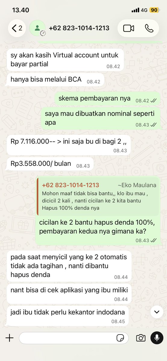 Jajaloveisyou's tweet photo. ⚠️WARNING⚠️

Halo, aku mau pelunasan donat niat nya, karna wa ku udah gaada aku hub pake no lain ke cs minta keringanan dll. Hutang ku awal 5jt pencairan, aku nego buat pengurangan bunga dan denda nya, mereka bisa kasih 7jt sekian, supaya aku bisa poko aja gimana ya? https://t.co/k9fAAp5PgK