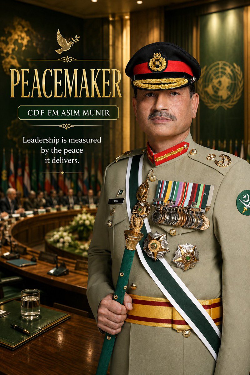 leezaybelle's tweet photo. With strategic leadership and a vision for peace, CDF Asim Munir continues to strengthen Pakistan’s security and regional standing. #CDFLeadingPeace #FMAsimMunirPrideOfPak #PakStandsWithCDF #FMAsimMunirForPeace #FMAsimMunirPeacemaker https://t.co/tvwZSLixon