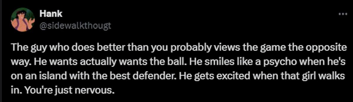 colejaczko's tweet photo. Could very well be 3 of the best tweets on this app

I don't think he's active anymore, but shoutout @sidewalkthougt ... everyone needs to read these: https://t.co/VP9wWQB7eg