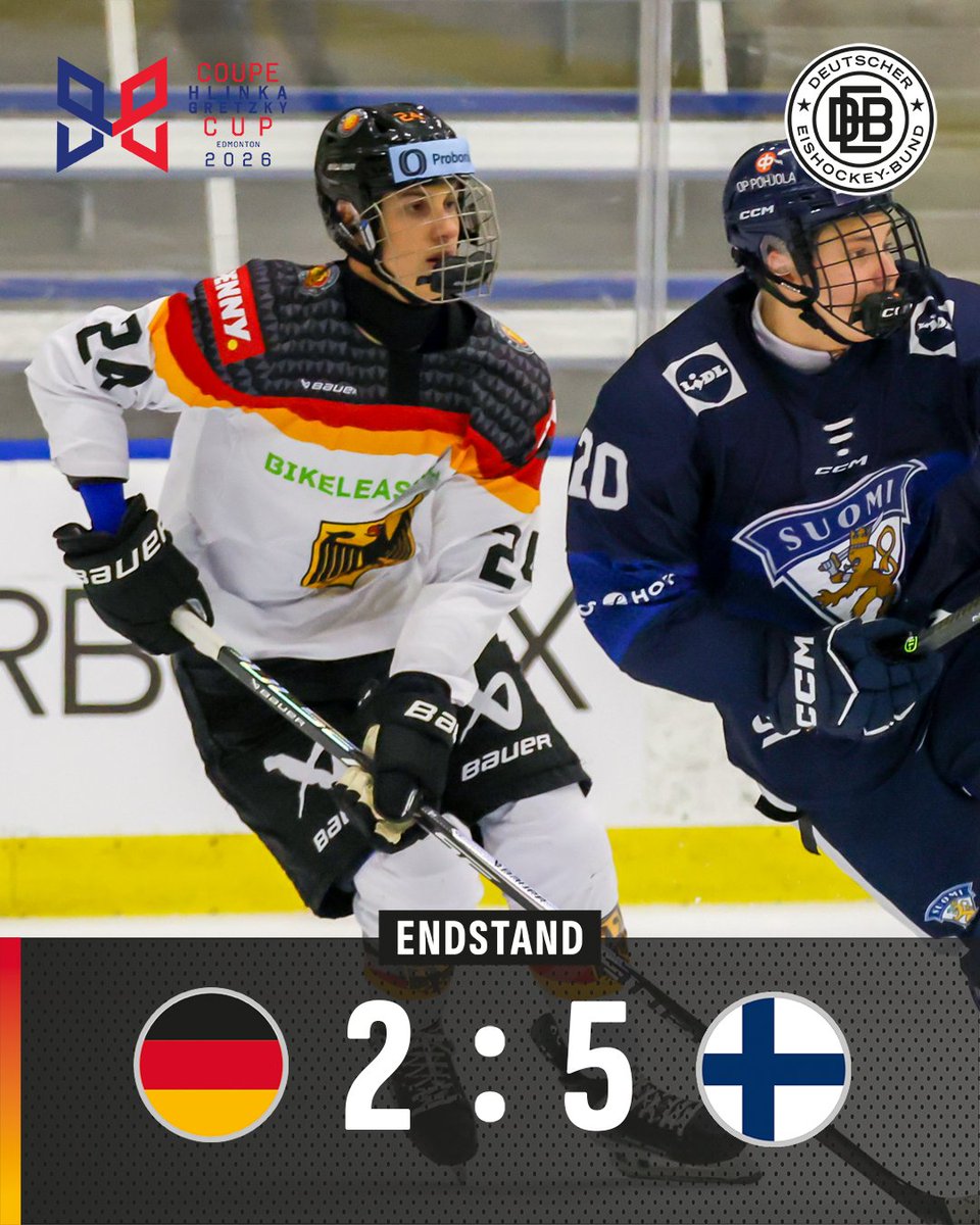 deb_teams's tweet photo. Zum Auftakt des Hlinka Gretzky Cup in Edmonton (CAN) musste sich unsere U18-Auswahl dem Team aus Finnland mit 2:5 (2:0, 0:2, 0:3) geschlagen geben. 

DEB-Torschützen: Max Calce (6.), Nikita Bloch (15.).

#debteams #GERFIN https://t.co/GdgzlELZIt