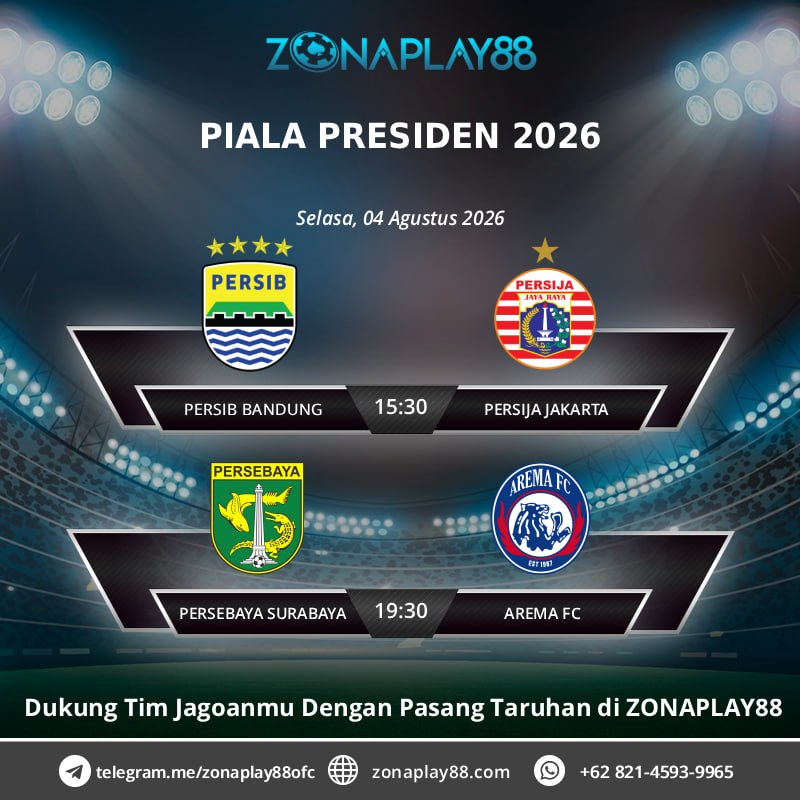 zonaplayupdate's tweet photo. 🔰 S P O R T B O O K 🔰

Selasa, 04 Agustus 2026

⚽️ PIALA PRESIDEN 2026
⚽️ PIALA AFF 2026 https://t.co/GccNmU7quF