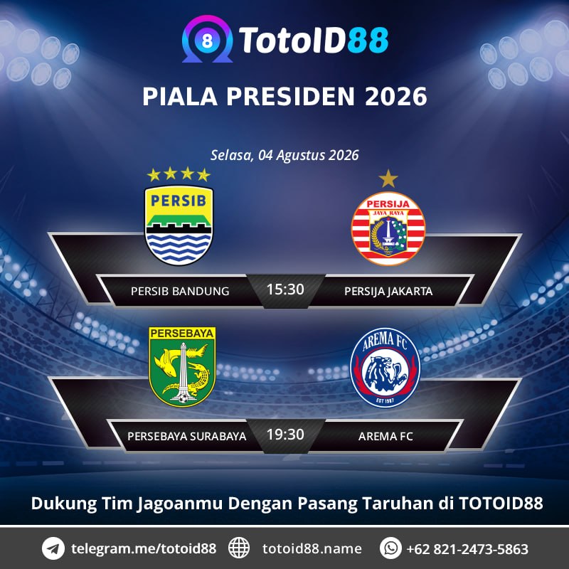 totoid88update's tweet photo. 🔰 S P O R T B O O K 🔰

Selasa, 04 Agustus 2026

⚽️ PIALA PRESIDEN 2026
⚽️ PIALA AFF 2026 https://t.co/AMQlemng4z
