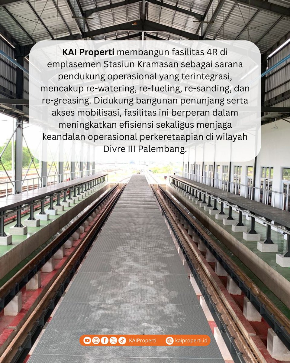 KAIProperti's tweet photo. Hai, Propertizen!✨

KAI Properti terus mendukung peningkatan keandalan perkeretaapian nasional melalui optimalisasi insfrastruktur Losd Gerbong di Balaiyasa Lahat, Sumatera Selatan. 
#KAIProperti #EssenceOfExcellence #SemakinMelayani https://t.co/kXWzDEGe5p
