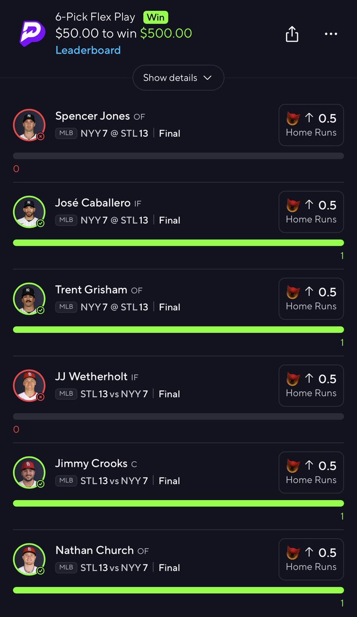 trada_vip's tweet photo. $50 -> $2,000 😳

8 different players homered this game . So fucking close https://t.co/Kh8ldq7uvz