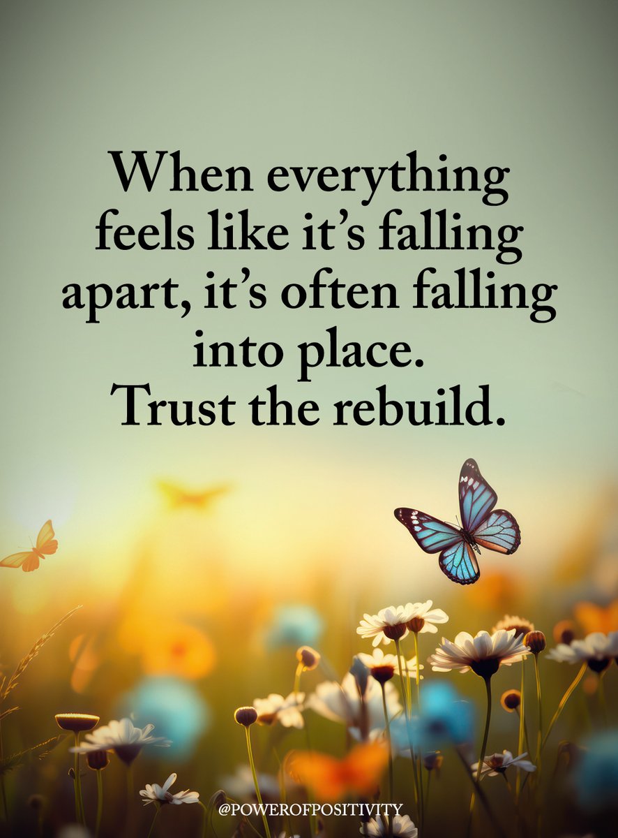 LIVEpositivity's tweet photo. When everything feels like it's falling apart, it's often falling into place. Trust the rebuild. 🧩💥🏗️ https://t.co/Z8chv8vDlr