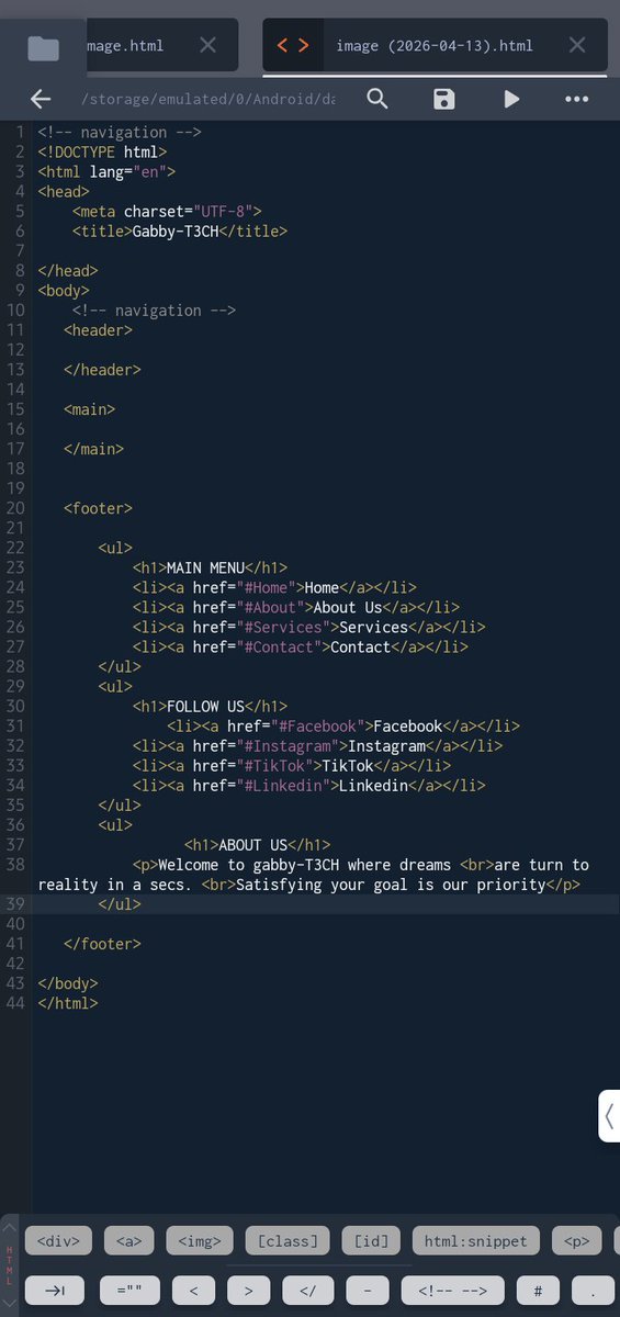Gabriedynamo's tweet photo. I've started this journey because I want to build websites that are not only functional but also meaningful. I know I'll eventually learn CSS to make my pages beautiful, JavaScript to make them interactive, and even more advanced technologies along the way. For now, 

#HTML https://t.co/kaK6EEbNR0