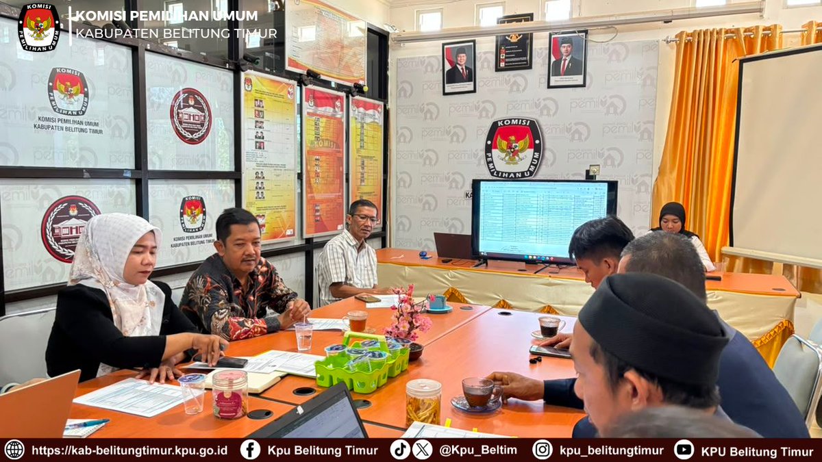 Kpu_Beltim's tweet photo. #TemanPemilih, Komisi Pemilihan Umum (KPU) Kabupaten Belitung Timur menggelar Rapat Pleno Penandatanganan dan Persetujuan Laporan Hasil Pengisian Kartu Kendali SPIP Bulan Juli Tahun 2026 pada Jumat (4/8/2026).

#KPUMelayani https://t.co/GkrzghoOz2