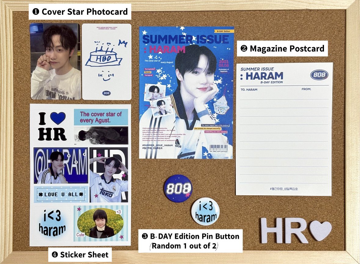 dearmysapphire's tweet photo. ˚ ༘✶ ⋆｡˚ ⁺

𝗦𝗨𝗠𝗠𝗘𝗥 𝗜𝗦𝗦𝗨𝗘 : 𝗛𝗔𝗥𝗔𝗠

🅑-🅓🅐🅨 🅔🅓🅘🅣🅘🅞🅝
🅐🅤🅖🅤🅢🅣 ②⓪②⑥

──────────────

🅘🅝🅢🅘🅓🅔 🅣🅗🅘🅢 🅘🅢🅢🅤🅔

❶ 𝗖𝗼𝘃𝗲𝗿 𝗦𝘁𝗮𝗿 𝗣𝗵𝗼𝘁𝗼𝗰𝗮𝗿𝗱
❷ 𝗠𝗮𝗴𝗮𝘇𝗶𝗻𝗲 𝗣𝗼𝘀𝘁𝗰𝗮𝗿𝗱
❸ 𝗕-𝗗𝗔𝗬 𝗘𝗱𝗶𝘁𝗶𝗼𝗻 𝗣𝗶𝗻 𝗕𝘂𝘁𝘁𝗼𝗻
    (𝗥𝗮𝗻𝗱𝗼𝗺 𝟭 𝗼𝘂𝘁 𝗼𝗳 𝟮)
❹ 𝗦𝘁𝗶𝗰𝗸𝗲𝗿 𝗦𝗵𝗲𝗲𝘁

──────────────

#월간하람_생일특집호
#SUMMER_ISSUE_HARAM

˚ ༘✶ ⋆｡˚ ⁺
