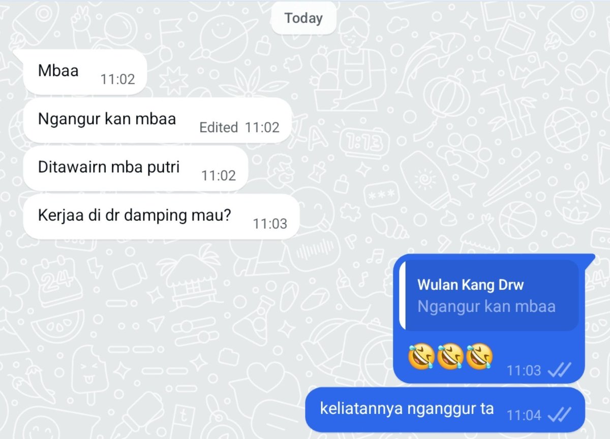 sukmanuril's tweet photo. selama ini diliatnya kek orang nganggur wkwkw https://t.co/KZael0IVsO