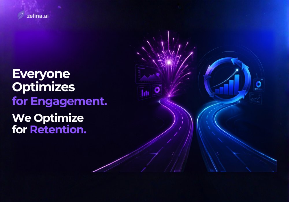 Zelina_AI's tweet photo. Retention isn't a firework, it's a flywheel.

Everyone chases the next click. We build for what happens after: people actually coming back.

That's the road https://t.co/jSPC1lKmeF is on. https://t.co/aZ3ArdqVDd