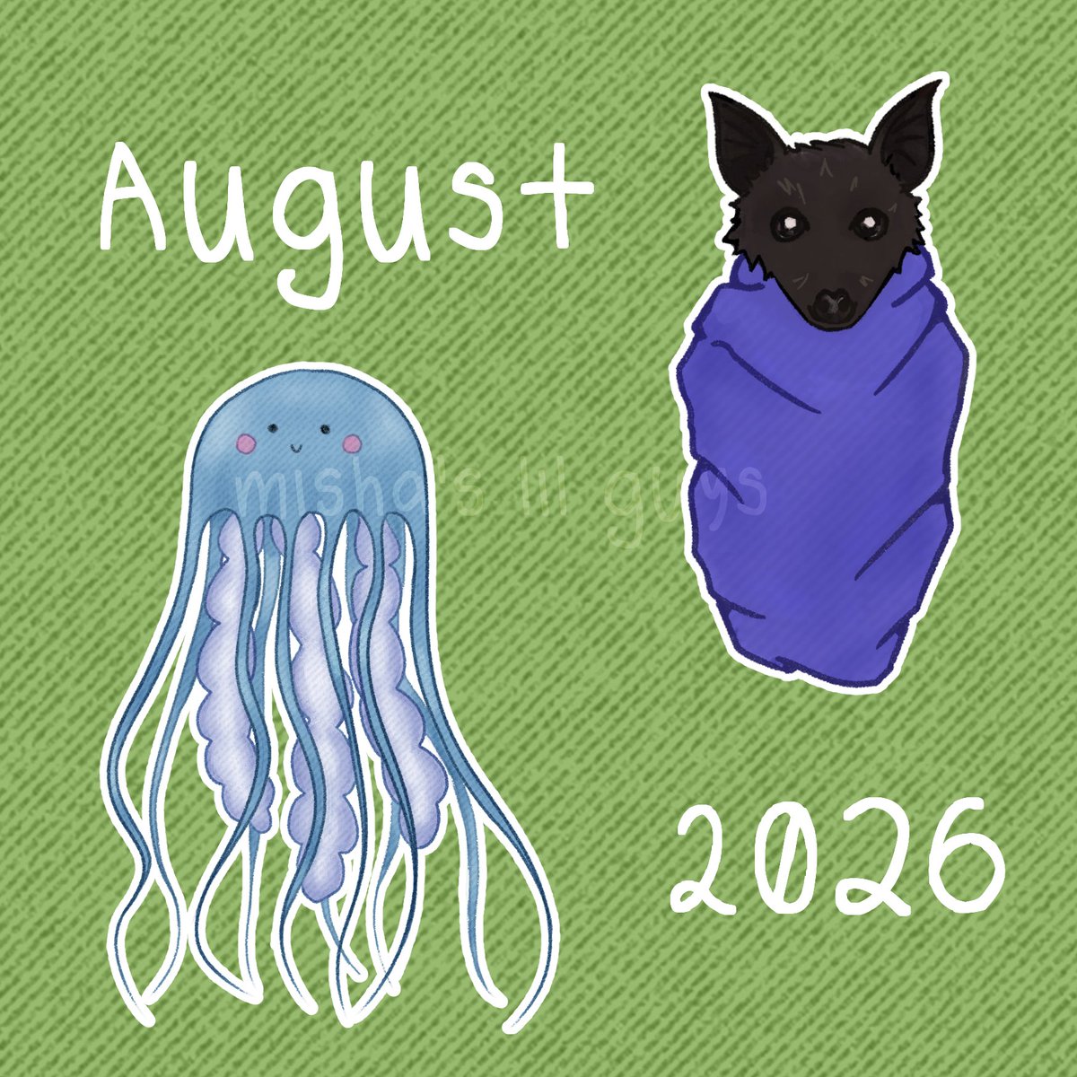 serratedsheep's tweet photo. AUGUST STICKERS: JELLYFISH &amp; BAT
join on patreon for only $4/month :D

patreon link: https://t.co/PH7q6E0V8u
store link (see the whole selection!): https://t.co/ez8pwk5AxB https://t.co/14jW1Mcjei