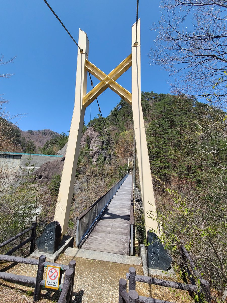 AWP_753's tweet photo. 渡らっしゃい吊橋

ここから見る川俣ダム最高

#橋の日 https://t.co/37v8gYyw8a