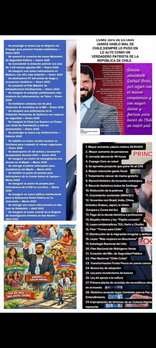 chilena65's tweet photo. @adnradiochile @MinDeGrange es mucho más lo que dejó el gob. del pdte @GabrielBoric y sus grandes ministros y que le tocará inaugurar tambien otros proyectos del Mop.
Decían que Chile se caia a pedazo y resulta que ahora ven con sus propios ojos ,en que se invirtió y que se compró con la plata. https://t.co/preiL9CzD7