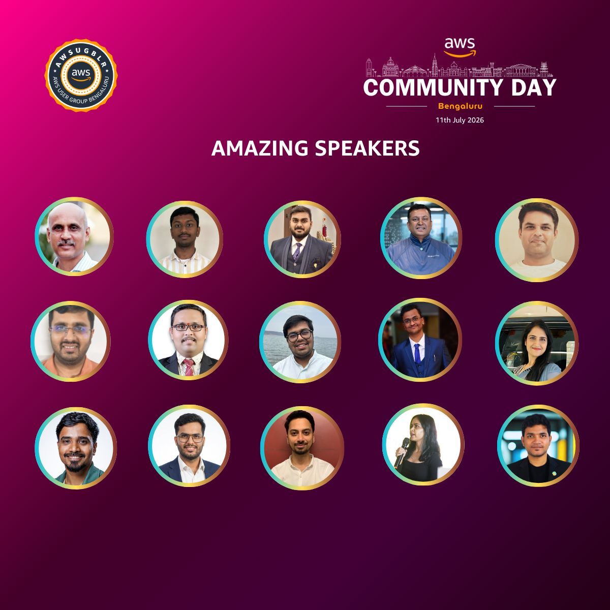 awsugblr's tweet photo. A massive THANK YOU to all our brilliant speakers at #ACDBLR26! 

You brought zero fluff, real-world failure stories, live terminal demos, and deep architectural insights to over 700+ builders. The energy in the rooms was incredible because of your passion for sharing knowledge! https://t.co/ehmmgC2CiS