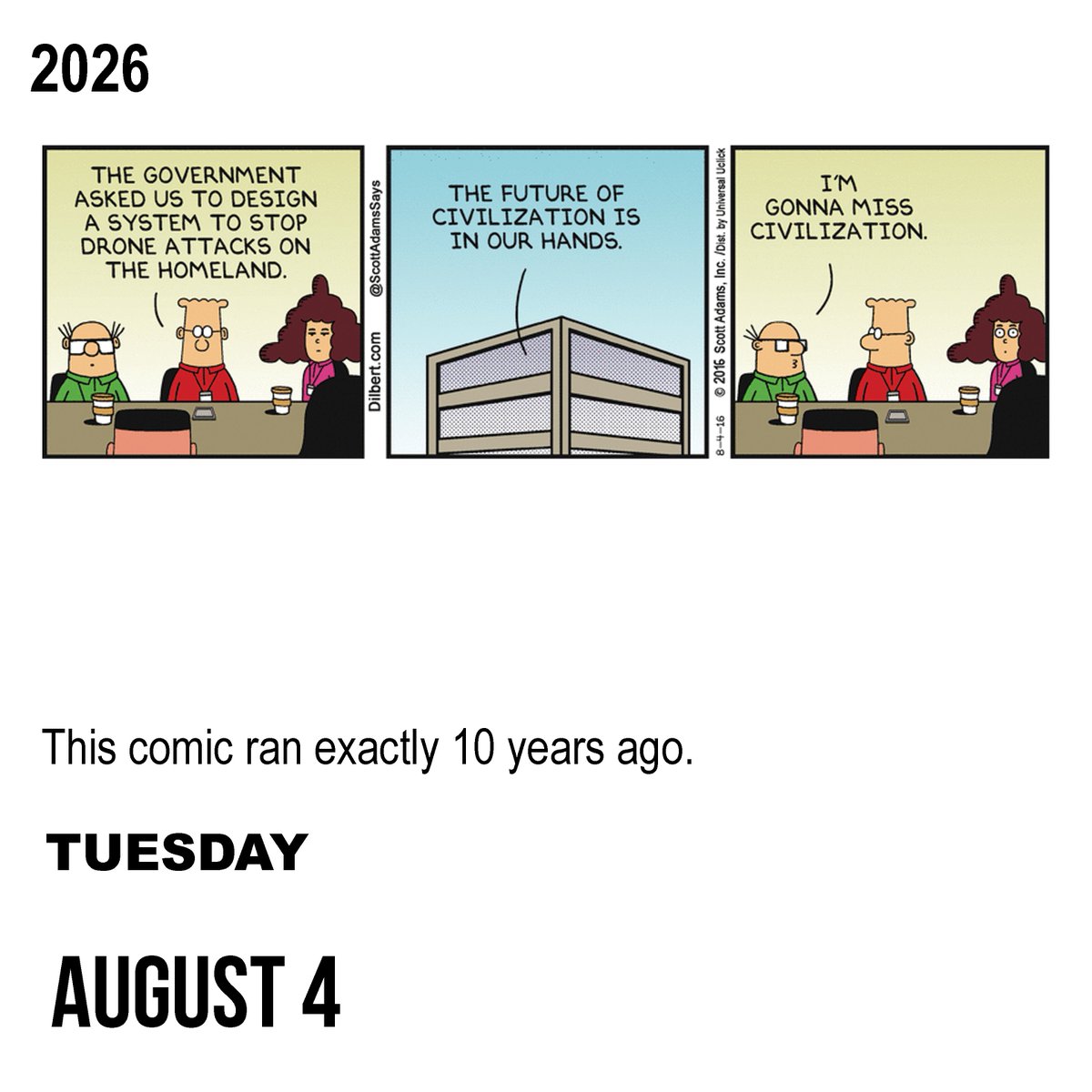 ScottAdamsSays's tweet photo. Dilbert 10 Years Ago https://t.co/V4RkNy2dVI