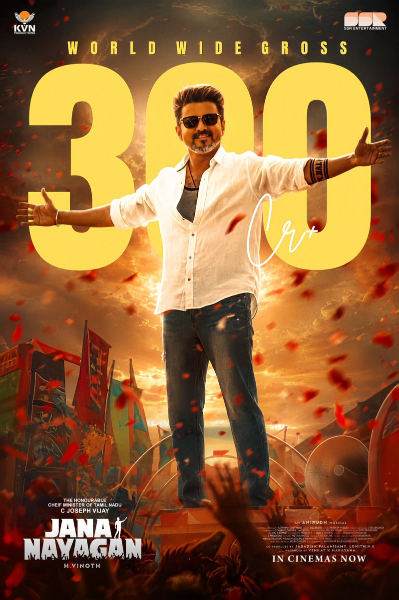 ssr_ents's tweet photo. Thangamey thalapathy ❤️🔥
300 Cr+ Worldwide Gross 
#JanaNayagan https://t.co/YmzT6aQyj4