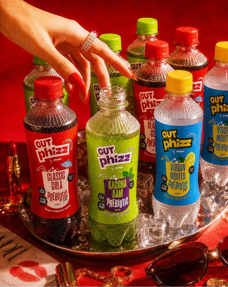 radhika___arora's tweet photo. Building a brand in public is wild. Gutphizz started with a simple Indian problem: Our food is incredible, but our stomachs are exhausted from feeling heavy and bloated after every meal.

We wanted a cold drink that wasn't a sugary compromise or a boring health supplement but a real, fizzy colddrink built for our food, our taste buds, and our gut health.

Here’s the thing nobody tells you about gut health:

If you throw prebiotic fiber into a stomach that’s already struggling to digest a heavy meal, it just sits there, ferments on top of undigested food, and causes even more gas and bloat.

Modern prebiotics care for tomorrow’s gut health, but your stomach needs help breaking down that heavy food right now.

So we paired 4.2g of plant prebiotic fiber with the exact digestive drivers our Dadis have trusted for over 1,000 years:

- Ajwain to kickstart natural digestive juices
- Kala Namak to handle acidity and heaviness
- Ashwagandha to calm stress-induced bloat

Fast forward through dozens of stability trials, formula tweaks, and endless taste tests... Gutphizz is FINALLY open for pre-launch orders!🚀

3 iconic flavor drops:

Classic Cola: Inspired by street-side barf ka gola.
Kaccha Aam: Perfect balance of tangy and sweet just like your kaccha aam candy
Virgin Mojito: A little minty, a little sweet, super tangy

Inside every bottle:
-Only 9 Calories
-4.2g Plant Prebiotic Fiber
-Naturally sweetened with Monk Fruit Only
-Zero sugar & zero preservatives

Because so many of you followed this journey from day one, we’re giving our early supporters the true VIP treatment.

For the FIRST 500 orders only, unlock our Founding Batch Perks:
- Flat 25% OFF 
- Exclusive Founding Batch Merch Free
- Your Name on our website’s Founding Wall

(Ships Aug 10th)

Let’s change how India drinks cold drinks✨
Website link: https://t.co/CldNKwuO4H
