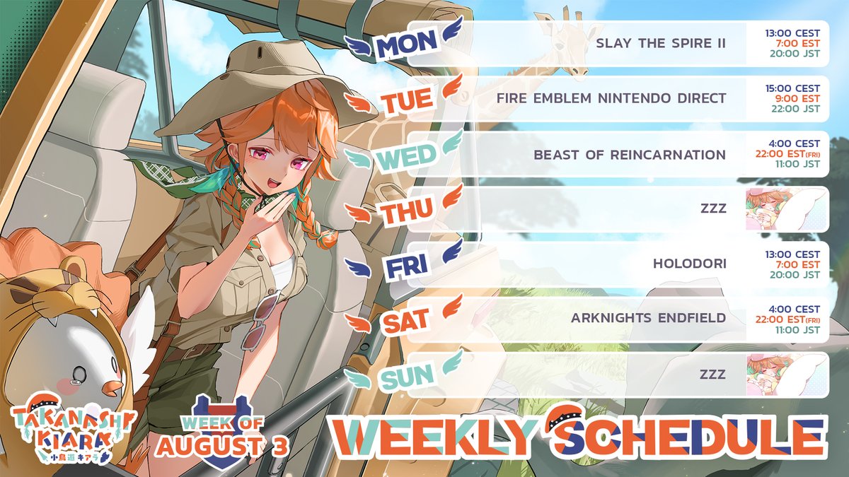 takanashikiara's tweet photo. 【SCHEDULE】

trying out Beast of Reincarnation &amp; Hololive Dreams for the first time this week!!
ビースト・オブ・リンカネーションとホロドリを今週初めて試します！！

stream CRASH THE PARTY https://t.co/myGs0oVVs0
newest YOUTUBE DANCE SHORT
https://t.co/sb95ocq3hB https://t.co/OGxP9Uihc4